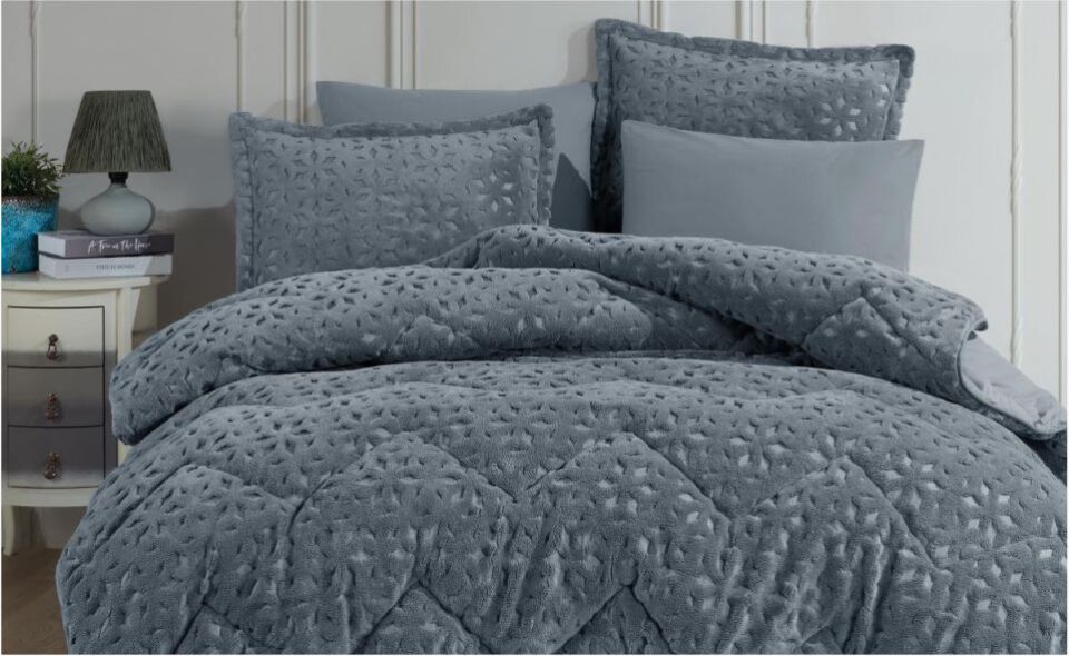 Aran Clasy Wellsoft Jakarlı Tek Kişilik Uyku Seti Babil V4 Gri