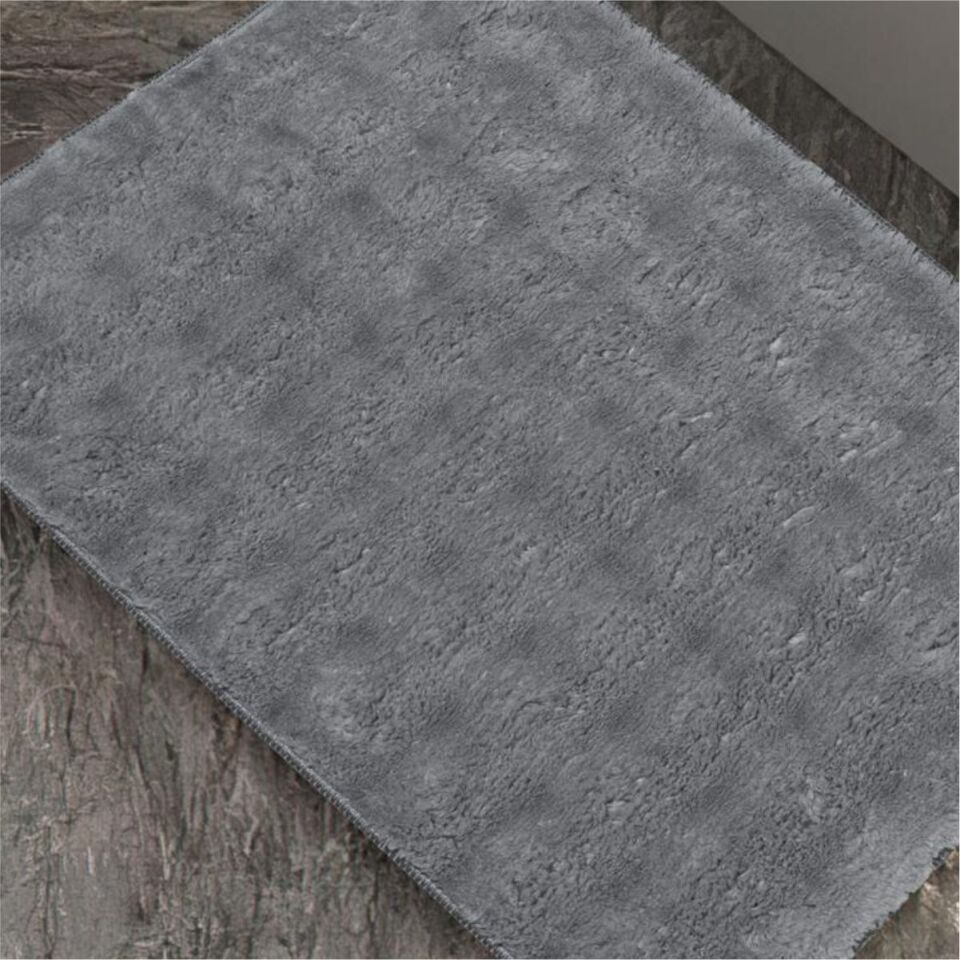 Schafer Home Pia 2'Li Peluş Banyo Paspas - Gri01