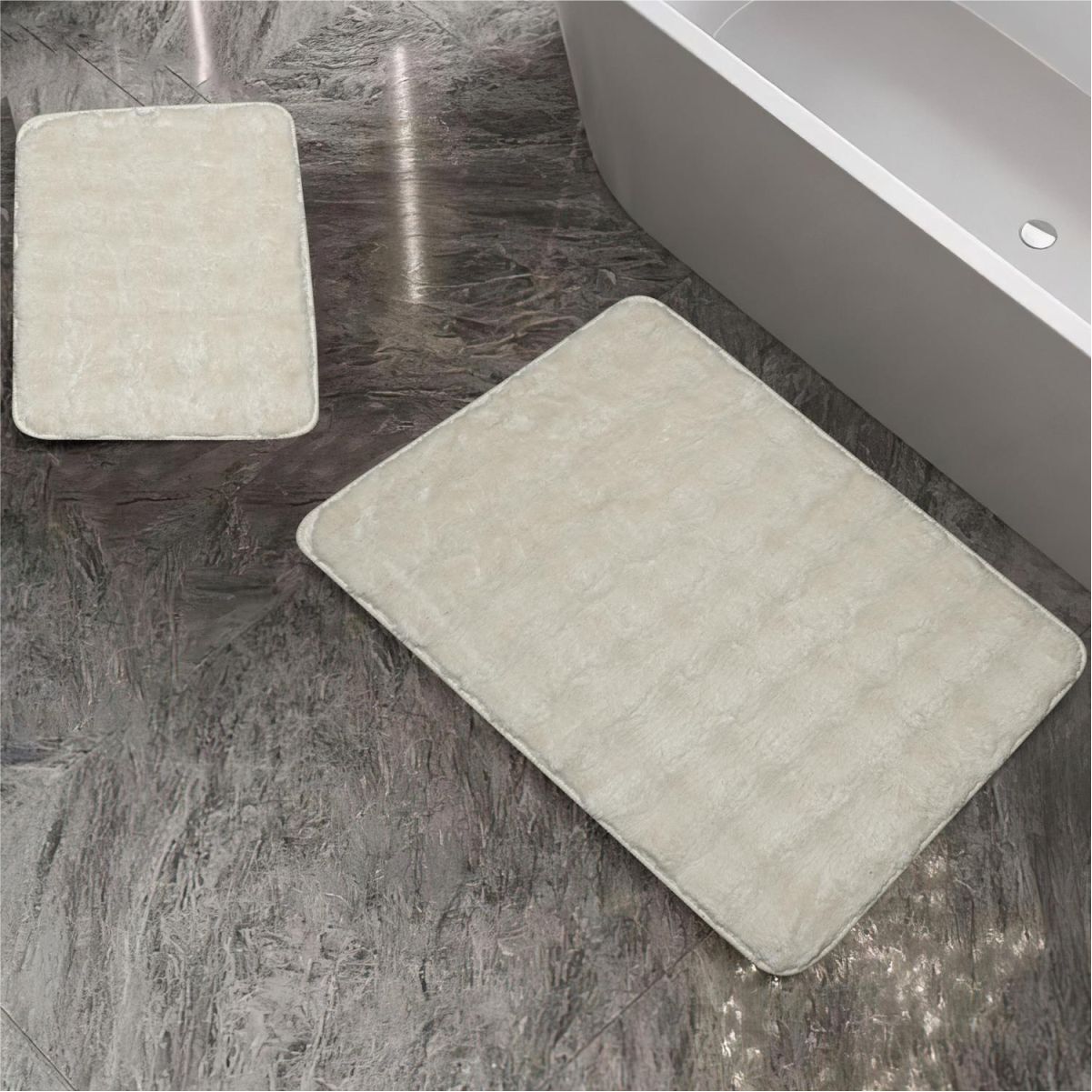 Schafer Home Pia 2'Li Peluş Banyo Paspas - Krem01