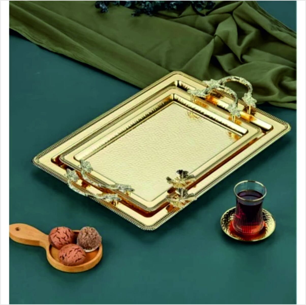 Cooker Ckr3250  Dikdörtgen 2'Li Metal Tepsi Seti