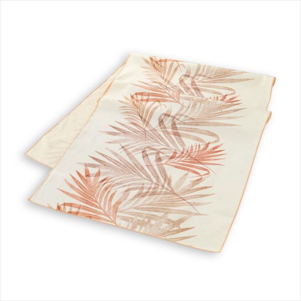 SCHAFER HOME LEAF POLY LİNEN RUNNER 45X150 CM 1 PARÇA-KİREMİT
