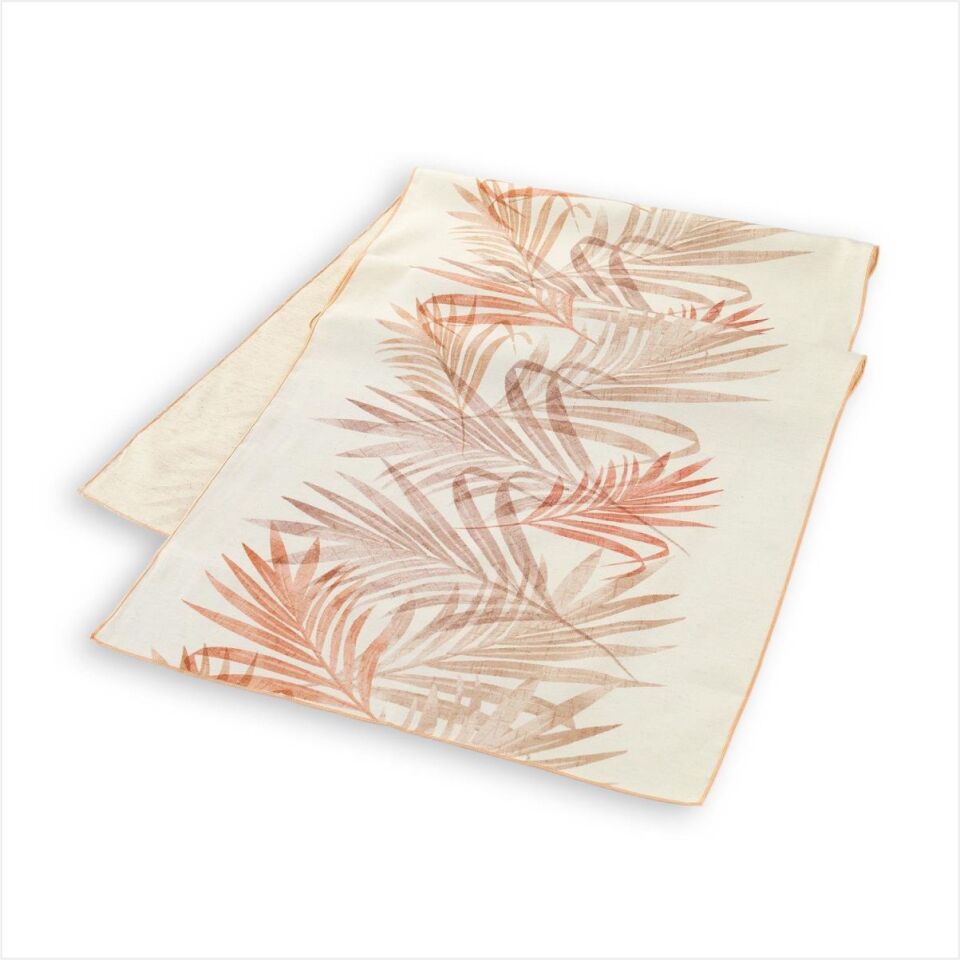 SCHAFER HOME LEAF POLY LİNEN RUNNER 45X150 CM 1 PARÇA-KİREMİT