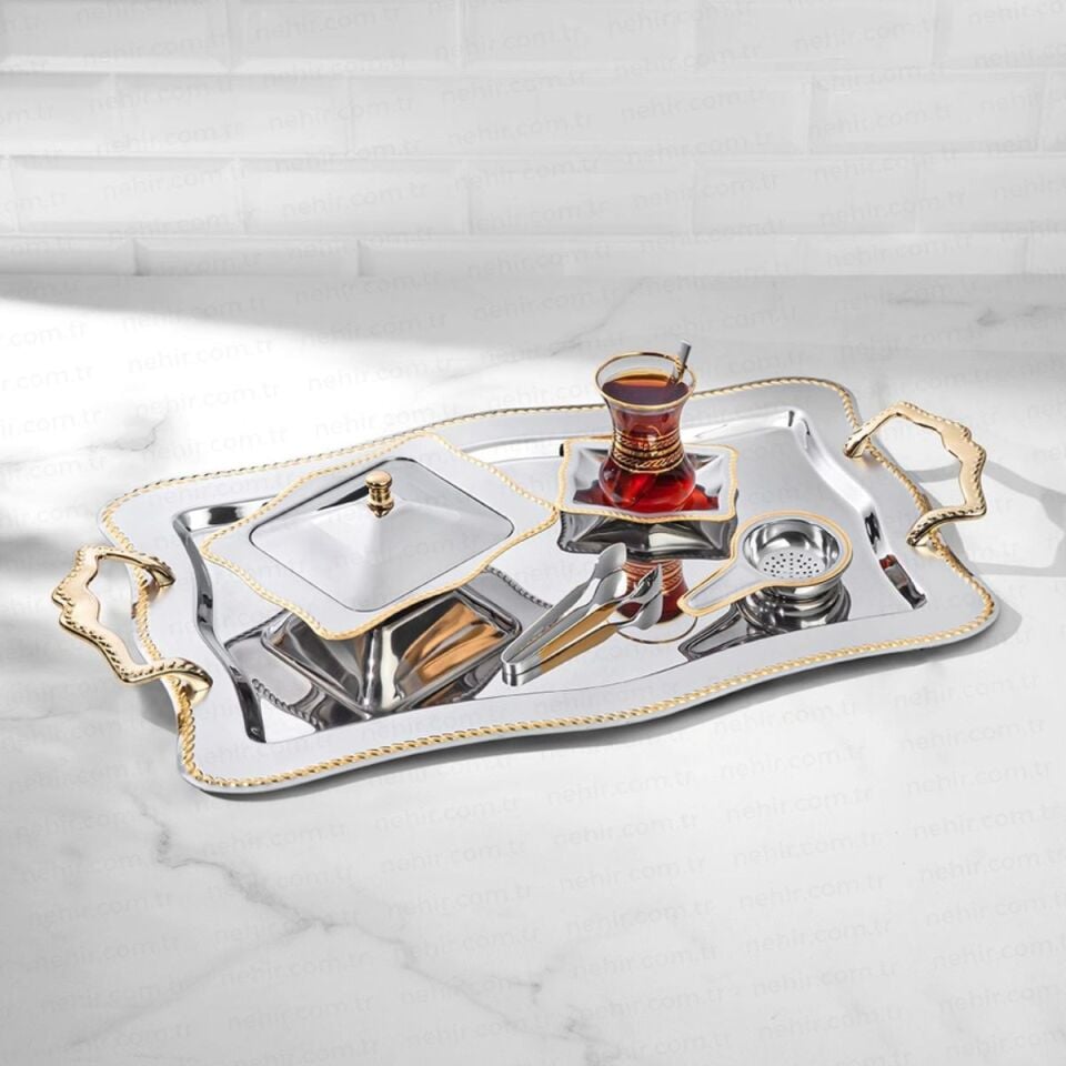 Nehir Zincir Altın 40 Parça Çay Seti