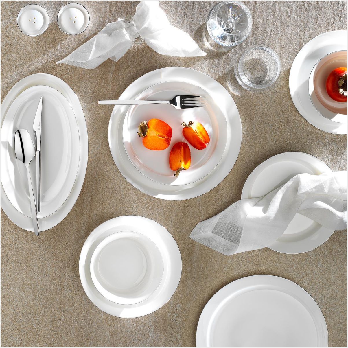 SCHAFER SUPERFİNE BONE LUX YEMEK TAKIMI 56 PARÇA-PLATİN