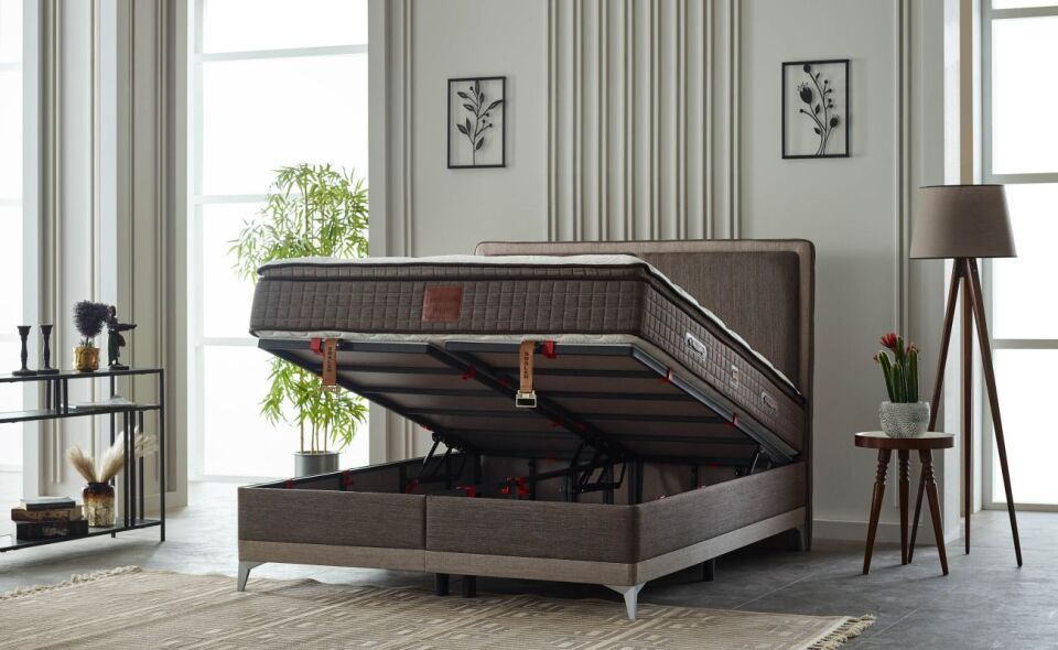 Aspendos 160X200 Baza Seti Kahve