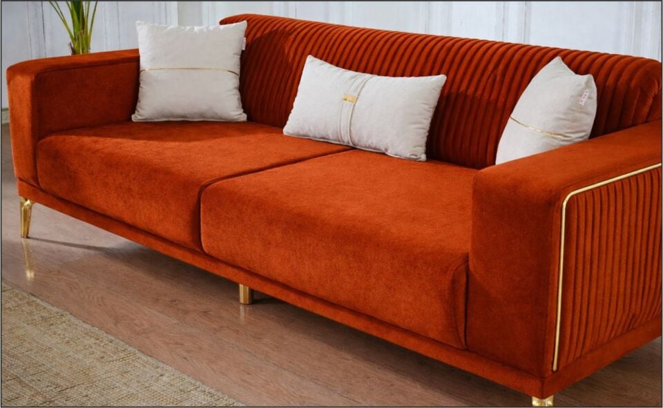 VİVA ELEGANCE KOLTUK TK. 3+1+1 L02 KREM/ 3 LÜ L08 KİREMİT