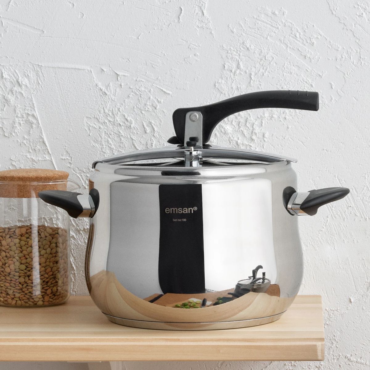 Emsan Burcu Paslanmaz Çelik Düdüklü Tencere 8 Lt