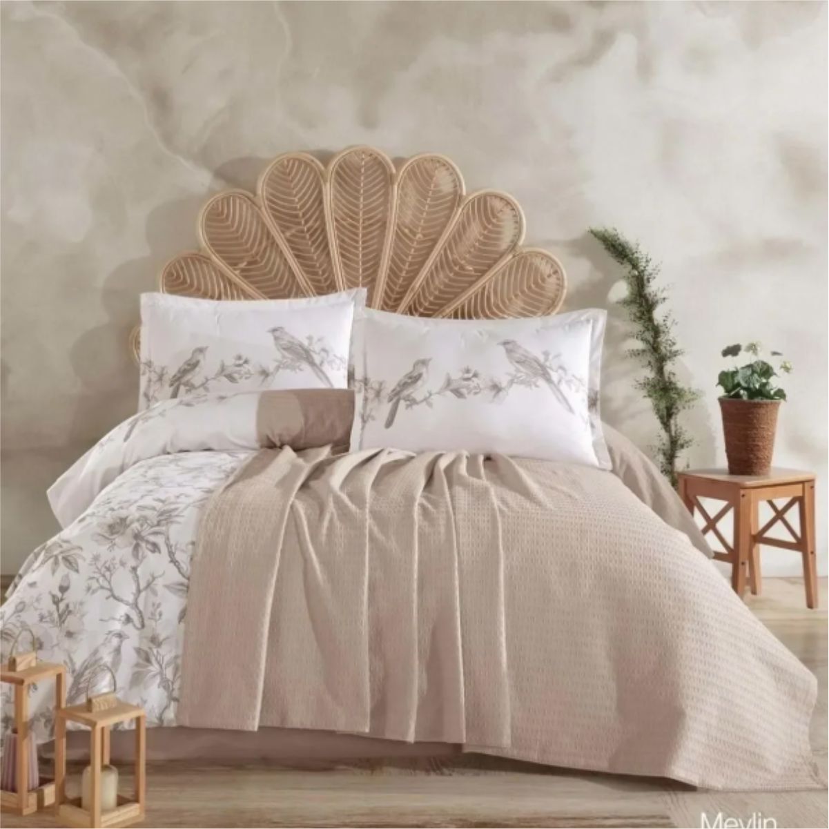 Aran La Nature Nevresimli Çk Pike Takımım V5 Taş Rengi