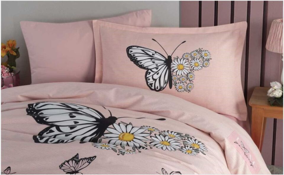 Aran Clasy Daisy Love Somon Ranforce %100 Pamuk Tek Kişilik Uyku Seti