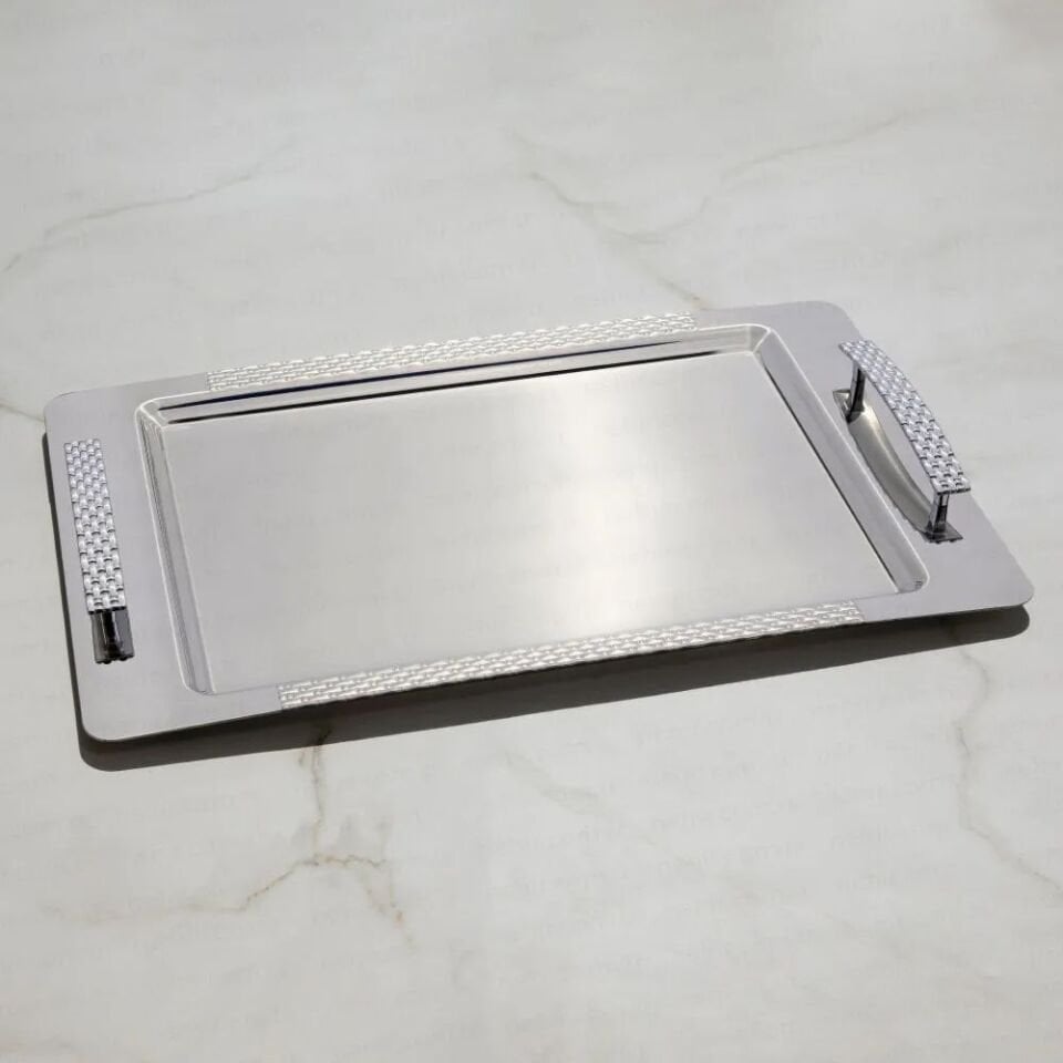 Nehir Sırma 2 Li Sade Tepsi Seti