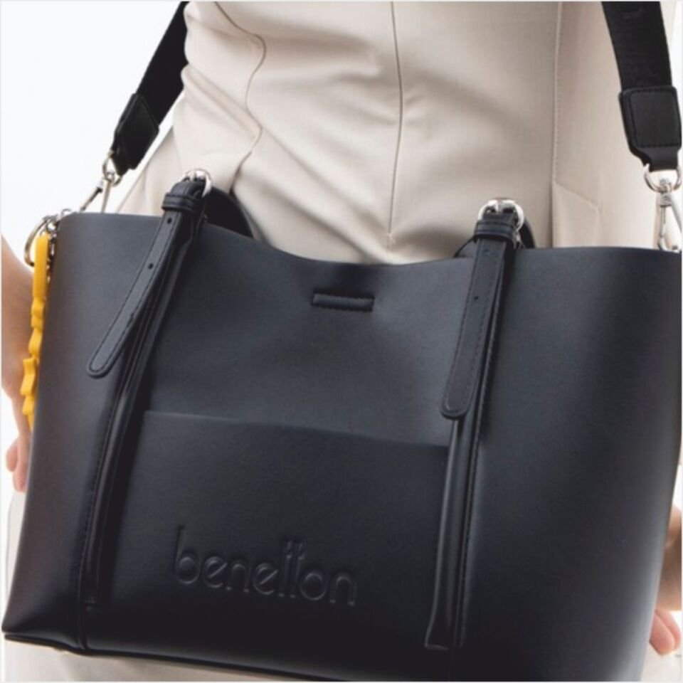Benetton  BNT-1512 Naturel Kol Çantası Siyah
