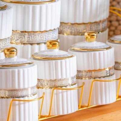 Acar Kaı-06829/4 Eva Altın Gold 7 Lı Kavanoz Set