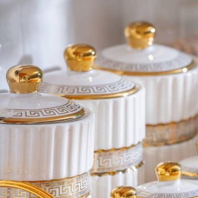 Acar Kaı-06829/4 Eva Altın Gold 7 Lı Kavanoz Set