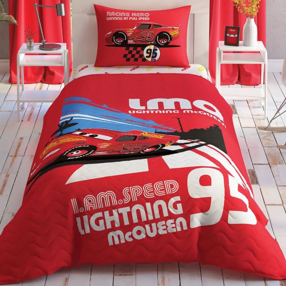 Taç Disney Cars Champion Tek Kişilik Yatak Örtüsü