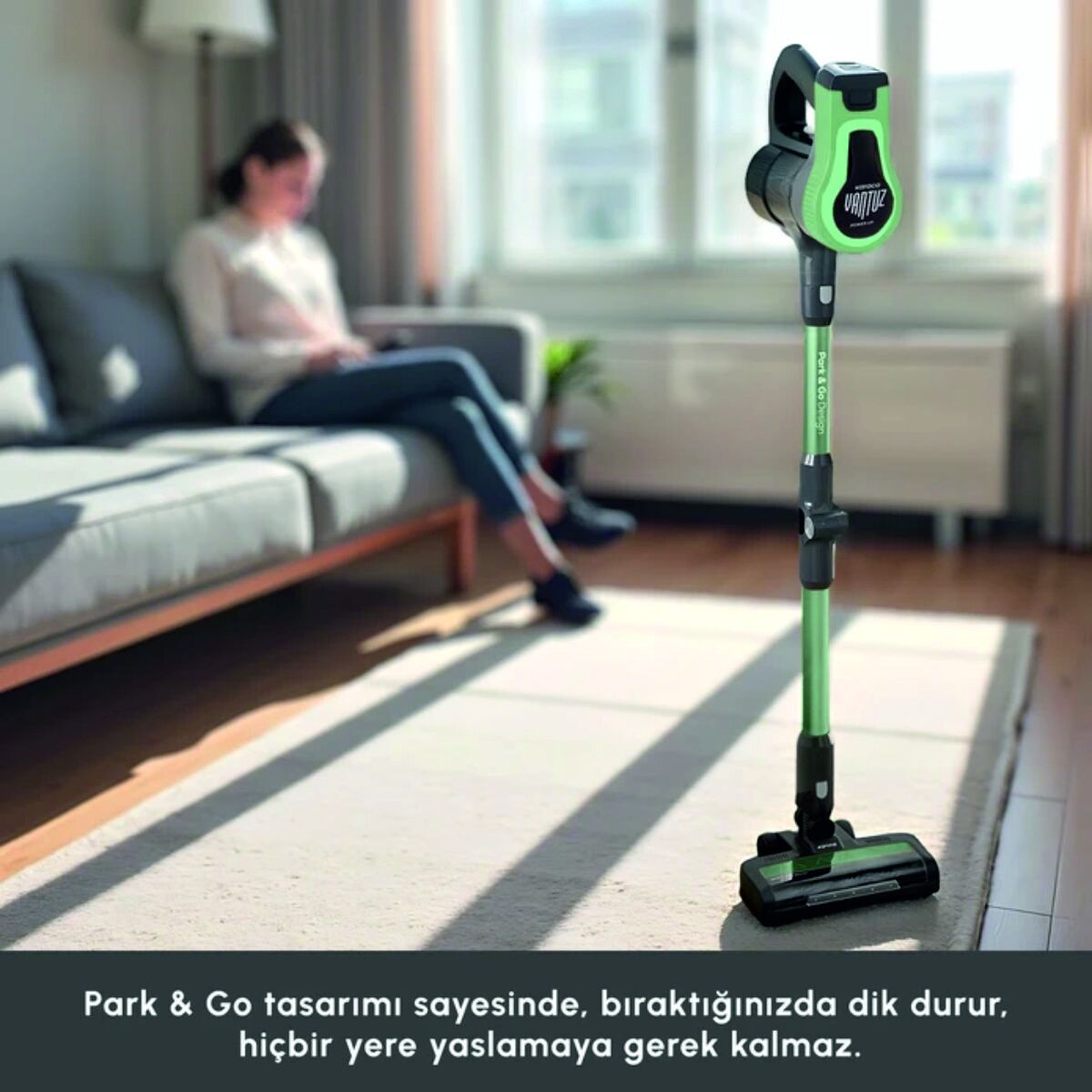 KARACA VANTUZ POWER UP MAX DİK SÜPÜRGE SAGE GREENA