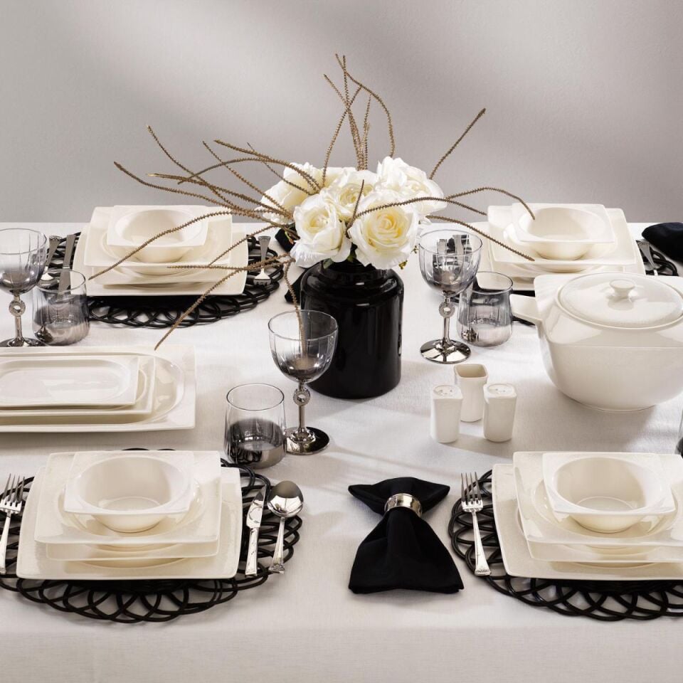 Schafer Glamor Sense Yemek Takımı 60 Parça-Beyaz