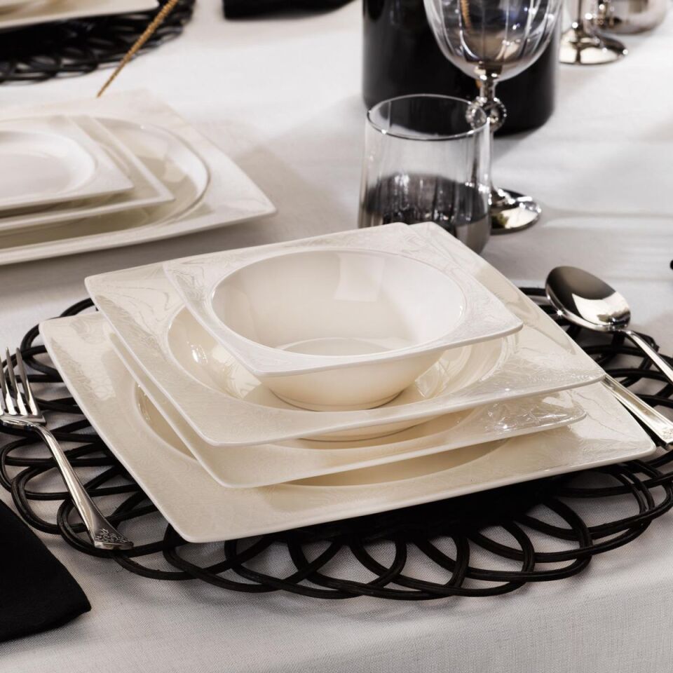 Schafer Glamor Sense Yemek Takımı 60 Parça-Beyaz
