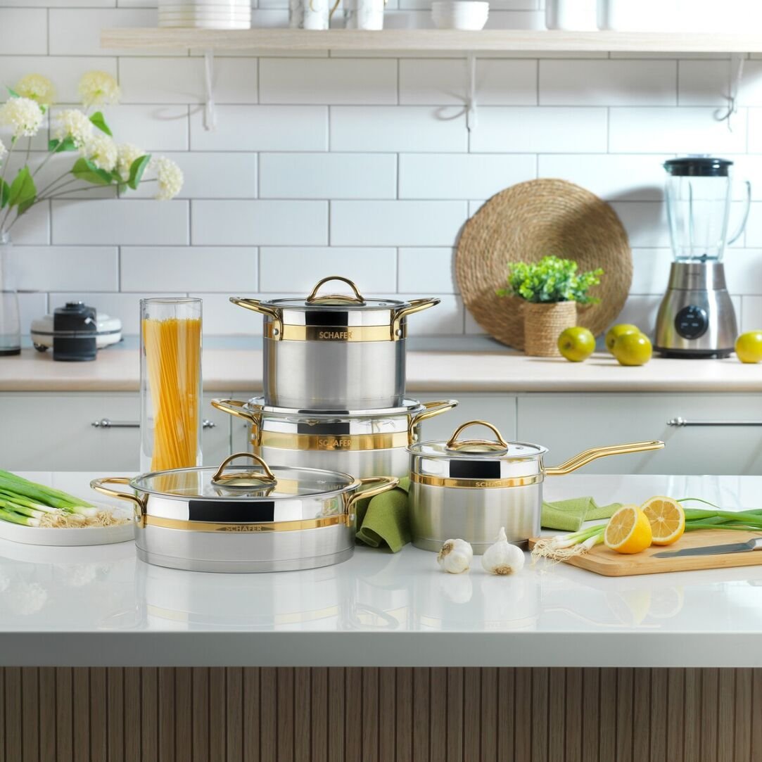 Schafer Golden Line Inox 8 Parça Çelik Tencere Seti