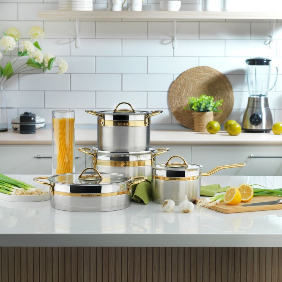 Schafer Golden Line Inox 8 Parça Çelik Tencere Seti