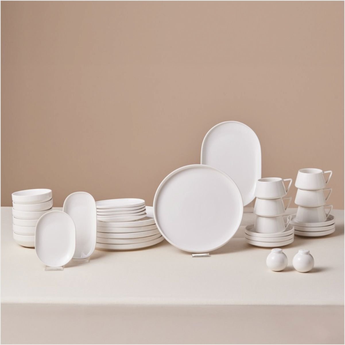 KARACA STREAM BONE MERİDİAN 34 PARÇA 6 KİŞİLİK KAHVALTI TAKIMI BEYAZ