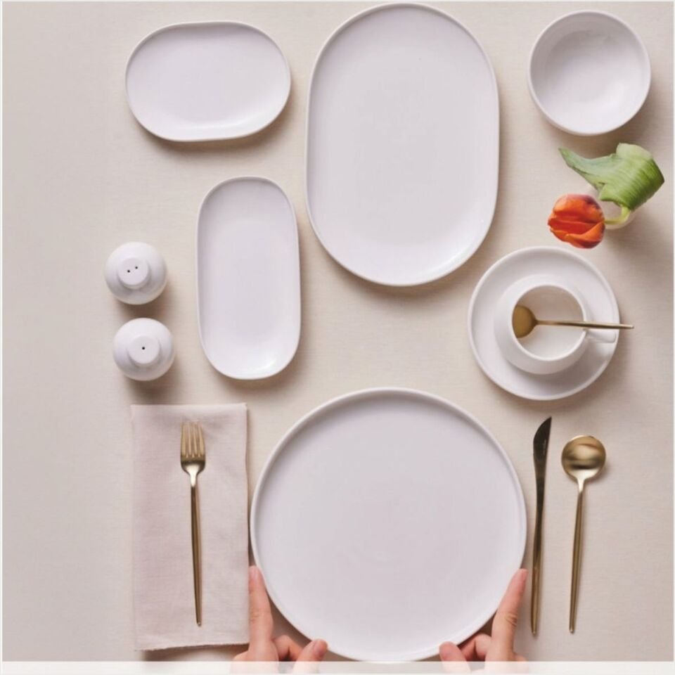 KARACA STREAM BONE MERİDİAN 34 PARÇA 6 KİŞİLİK KAHVALTI TAKIMI BEYAZ