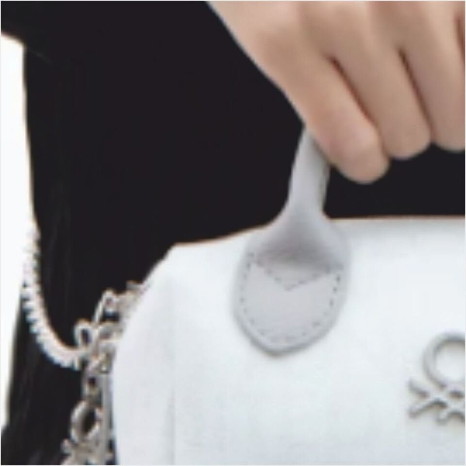 Benetton  BNT-1591 Monogram Eskitme El Çantası Beyaz-Açık Gri