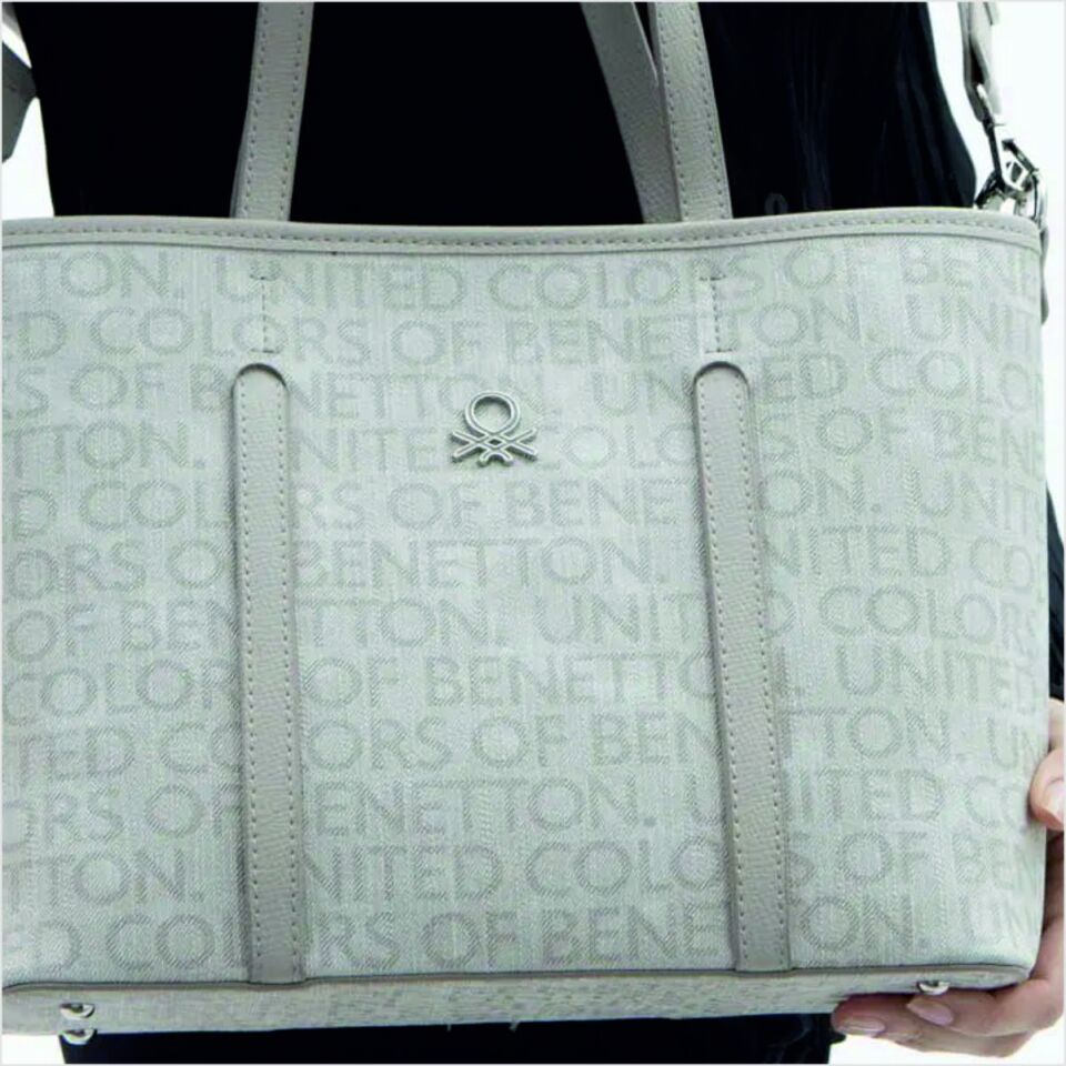 Benetton  BNT-1613 Monogram Eskitme Kol Çantası Taş