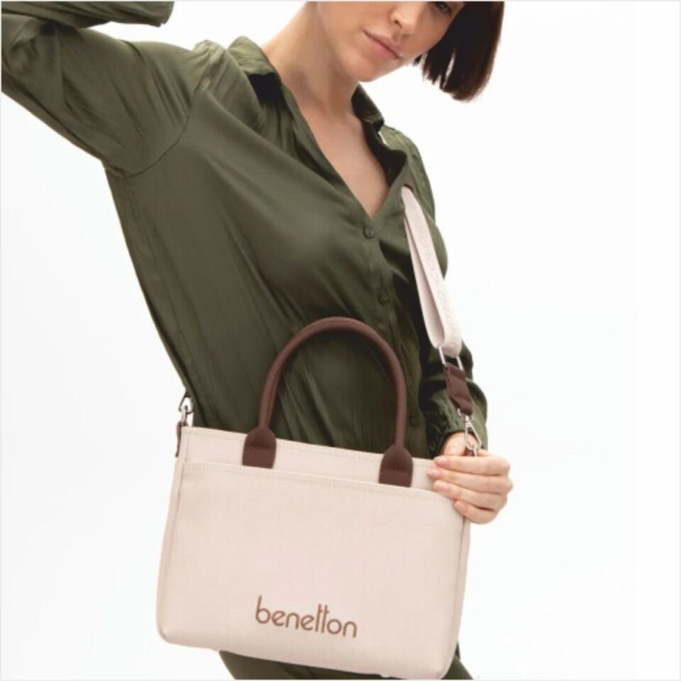 Benetton  BNT-1614 Nano Kol Çantası Bej-Kahve