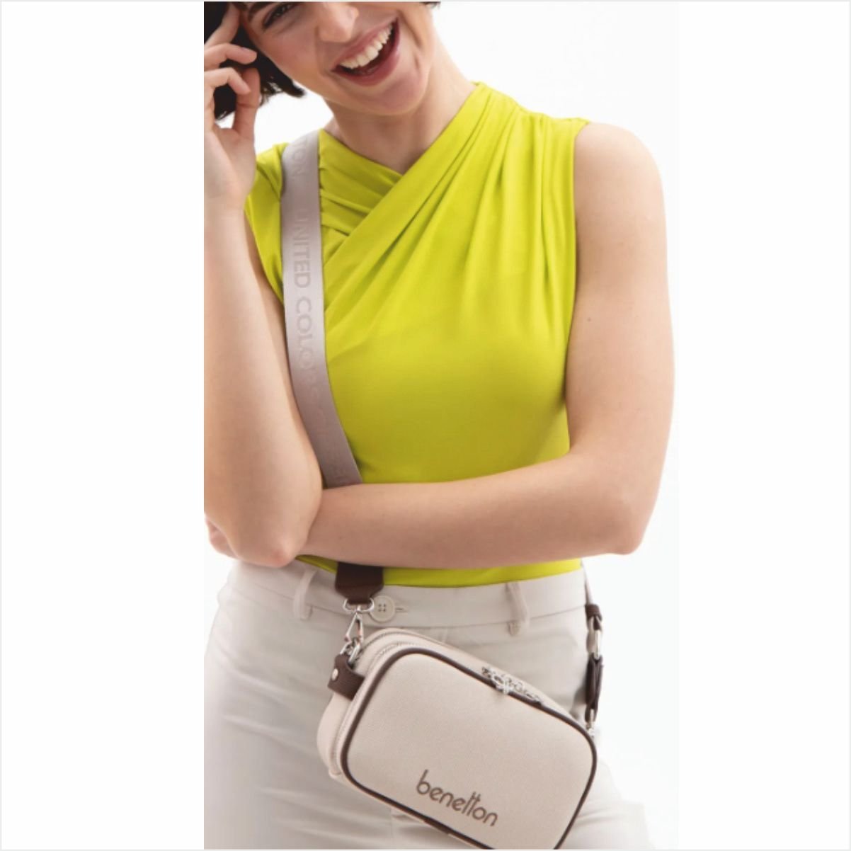 Benetton  BNT-1626 Nano Kol Çantası Bej-Kahve