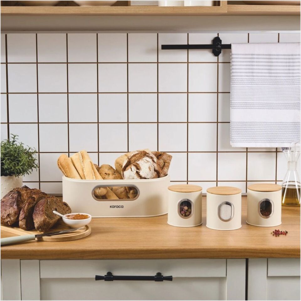 KARACA PREMİUM EKMEK KUTUSU-SAKLAMA KABI HEDİYELİ KREM