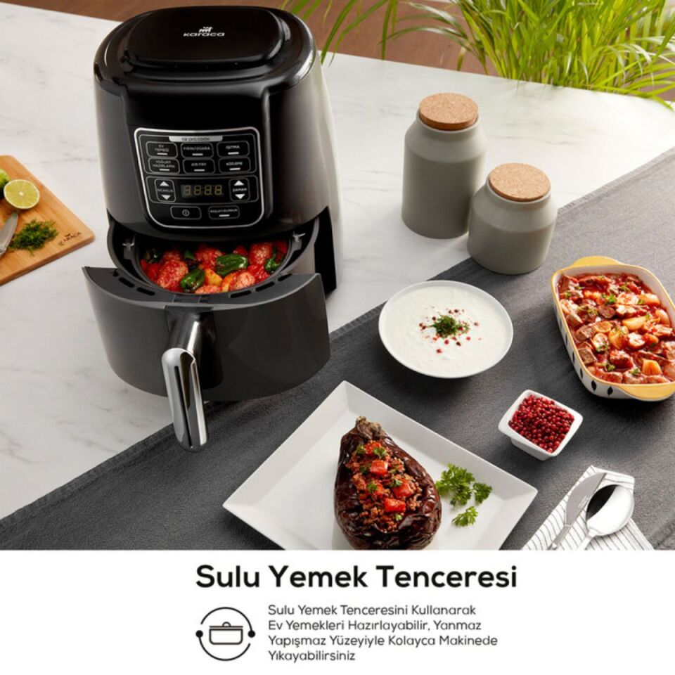 Karaca Air Pro Cook 3 in 1 XL Ev Yemeği, Közleme, Airfryer Space Gray 4 Kişilik