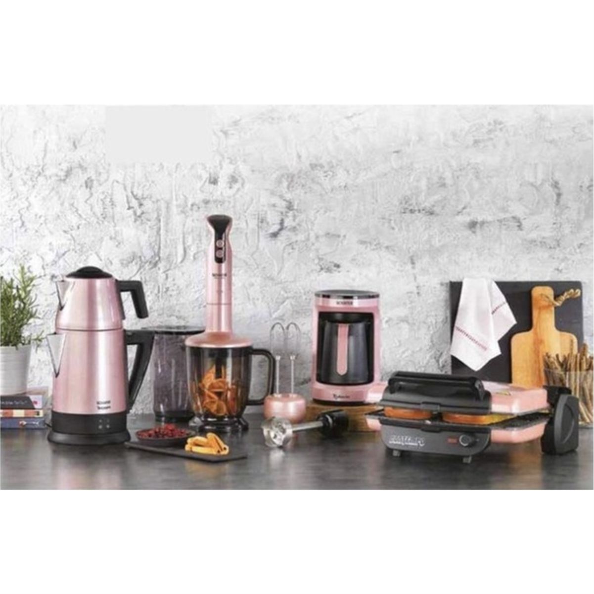 Schafer Kea Elektro Mega Ev Alet. 4 Lü Set Rosegold