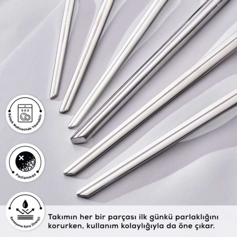Karaca Elegance Midway Platin 12 Kişilik 84 Parça Çatal Kaşık Bıçak Takımı