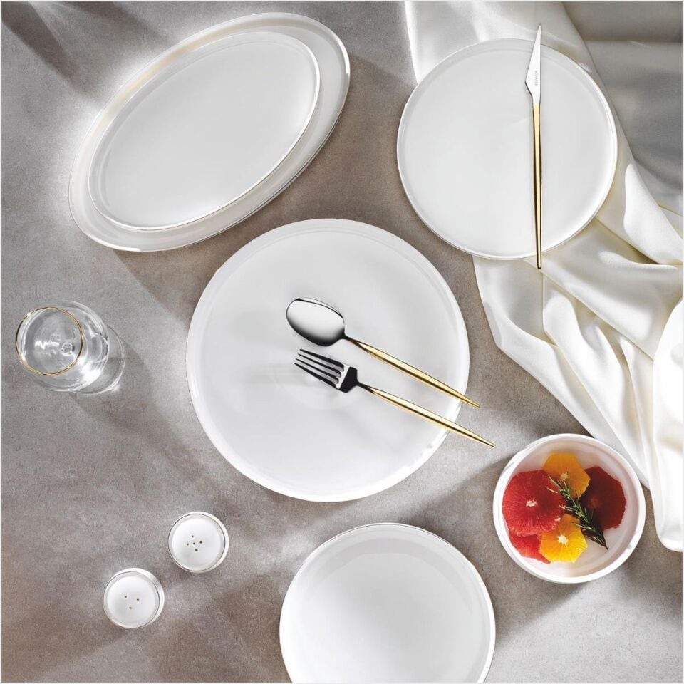 SCHAFER SUPERFİNE BONE LUMİERE YEMEK TAKIMI 56 PARÇA-GOLD