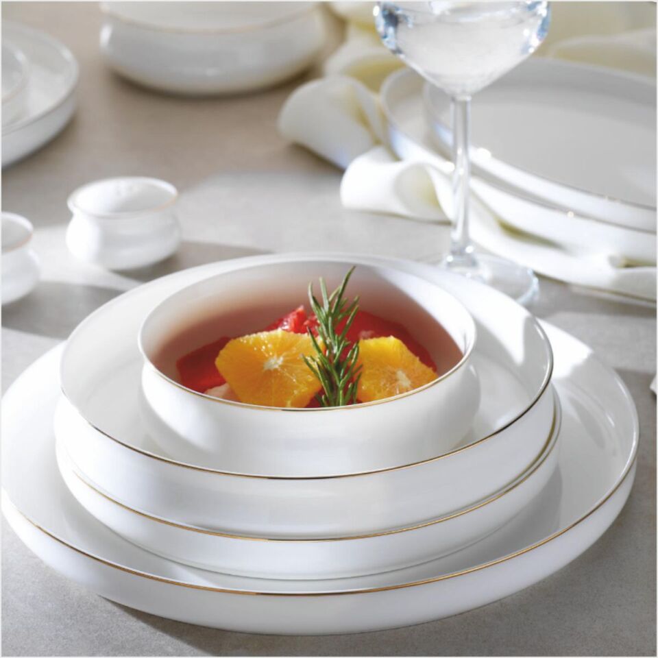 SCHAFER SUPERFİNE BONE LUMİERE YEMEK TAKIMI 56 PARÇA-GOLD