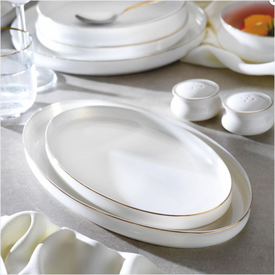 SCHAFER SUPERFİNE BONE LUMİERE YEMEK TAKIMI 56 PARÇA-GOLD