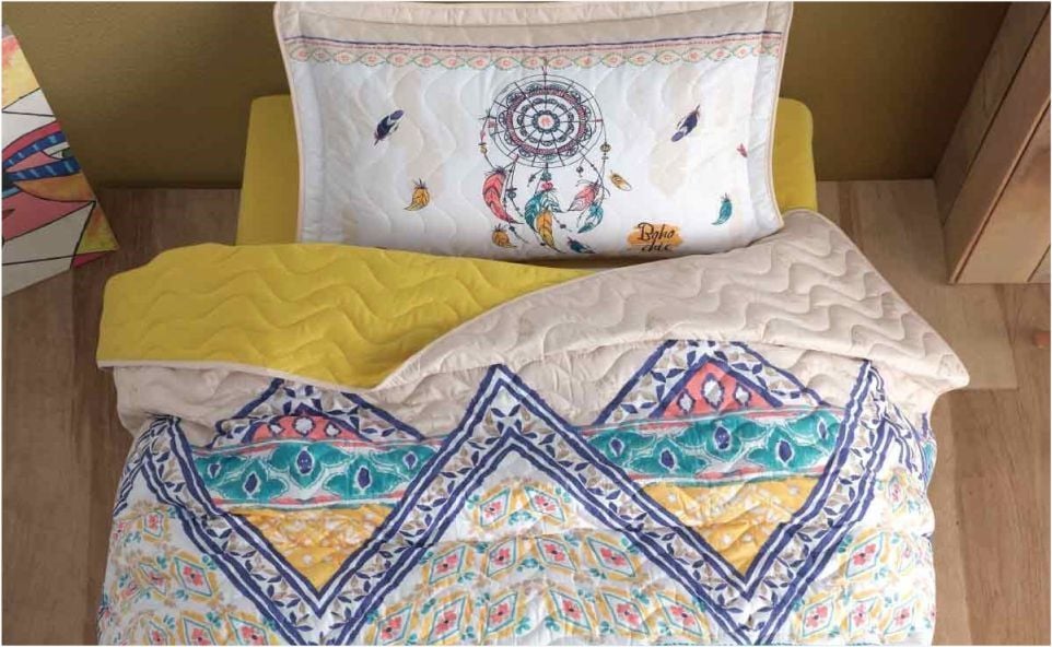 Aran Clasy Ranforce %100 Pamuk Tek Kişilik Yatak Örtüsü Seti Boho V1 Bej