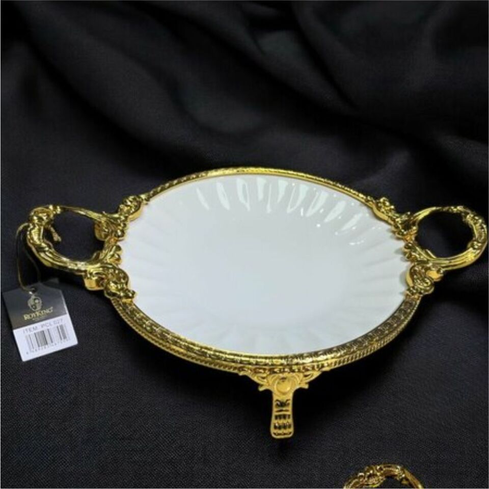Rekabet Pcl 027 Elegance Yuvarlak  Sunum Tabak Gold 36 Cm