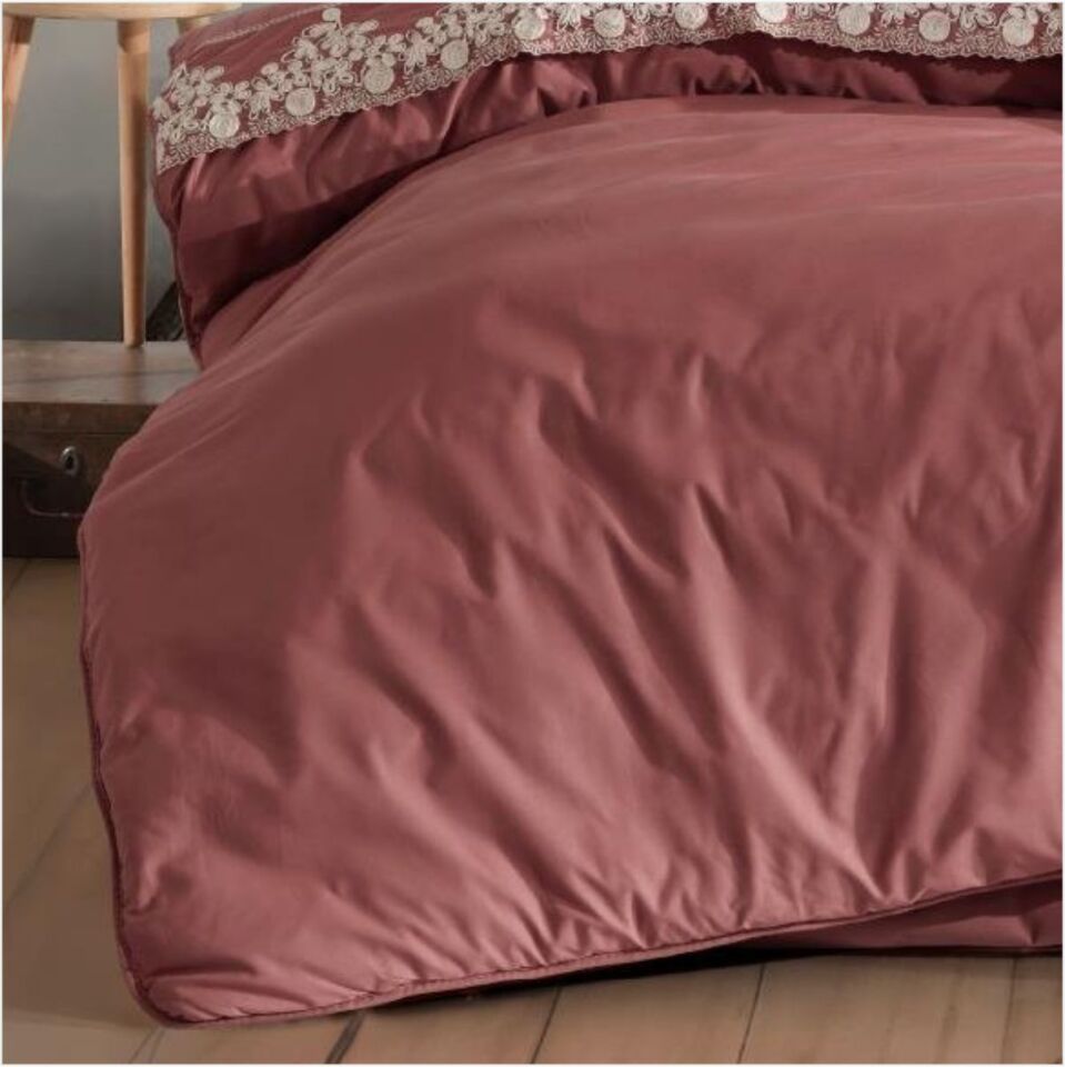 Aran Clasy Ranforce %100 Pamuk Butik Çift Kişilik Uyku Seti Osela V3 Kiremit