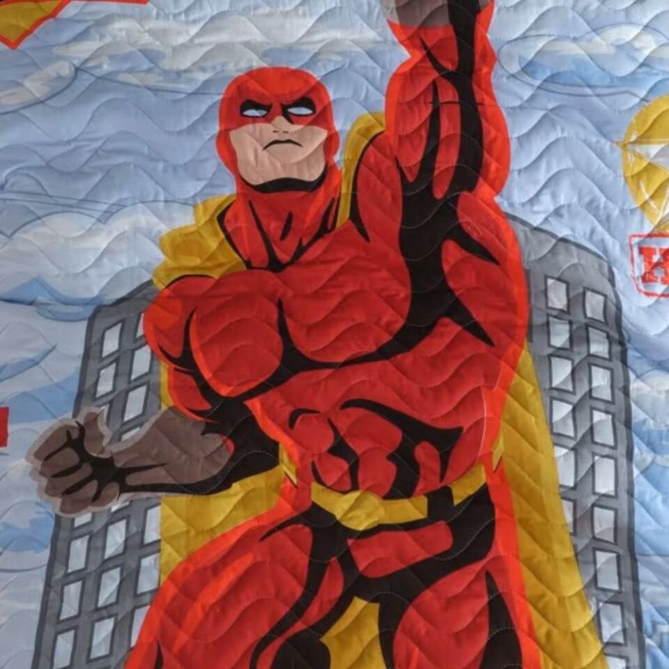 Aran Clasy Ranforce Yatak Örtüsü Seti Tek Kişilik Superhero  V1 Gri