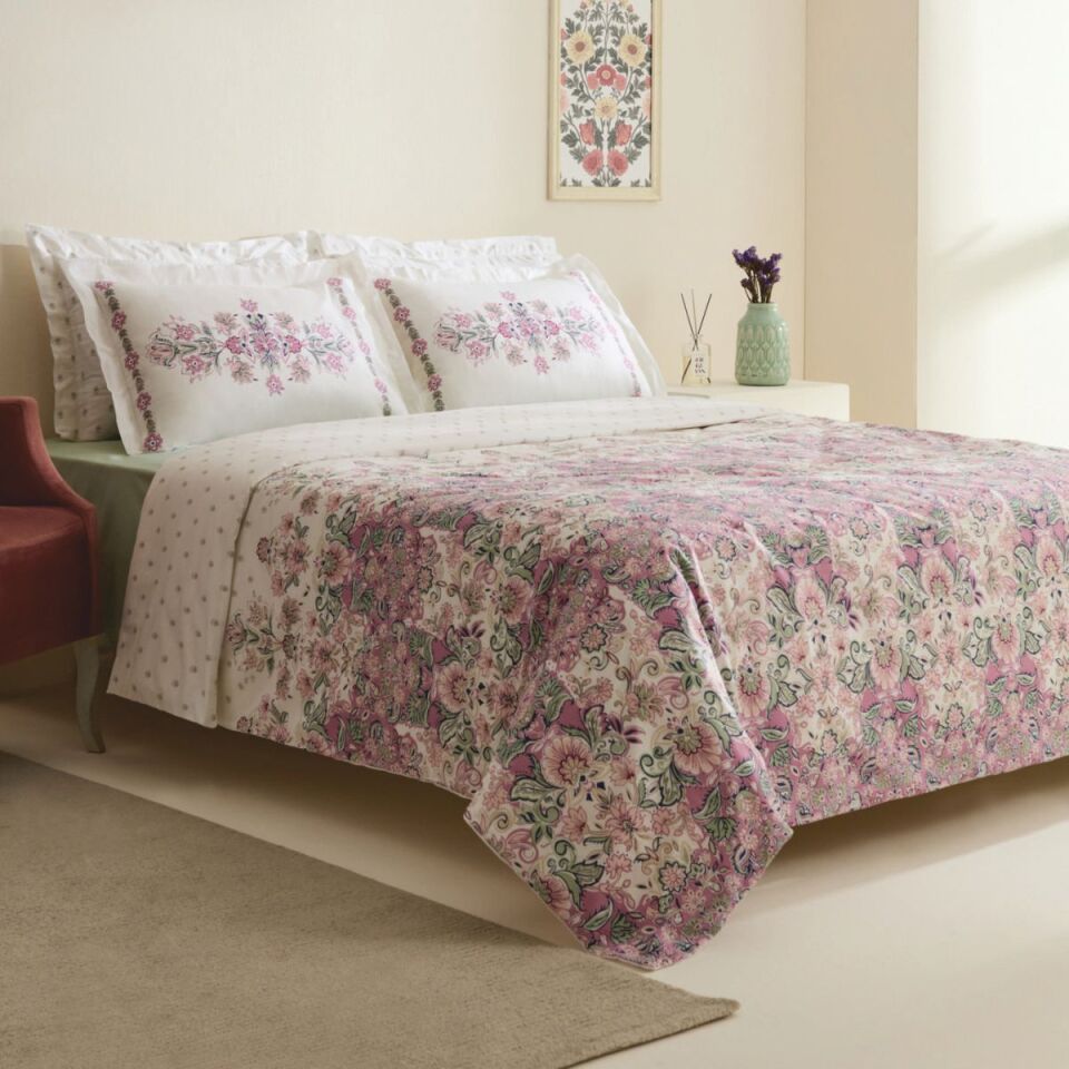 Karaca Home Arney %100 Pamuk Çift Kişilik Nevresim Takımı Pembe