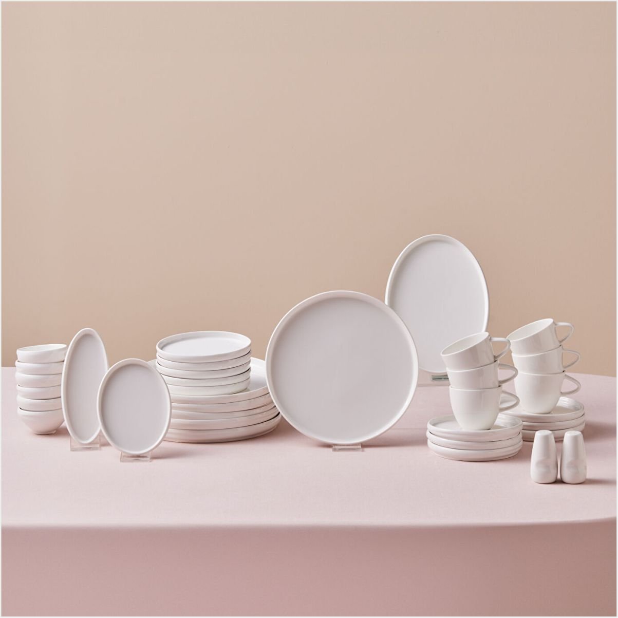 KARACA STREAM BONE SUNSET 34 PARÇA 6 KİŞİLİK KAHVALTI TAKIMI BEYAZ