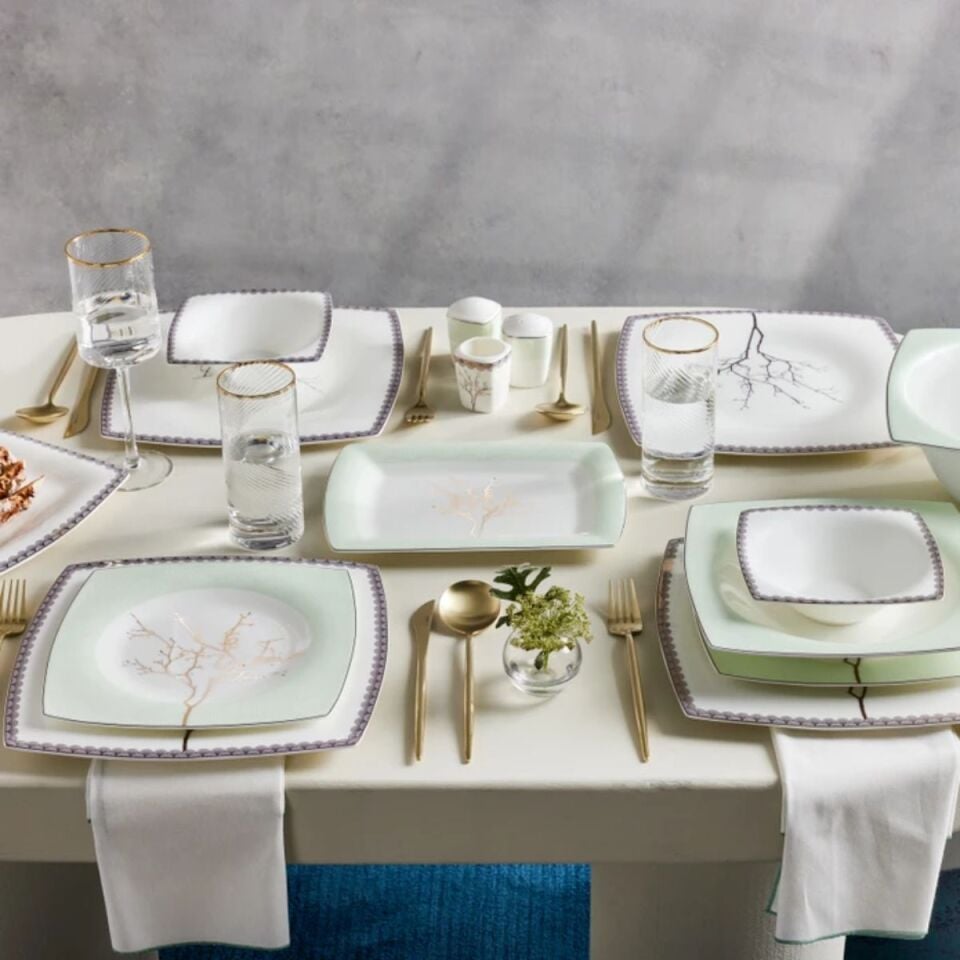 Karaca Fine Pearl Banyan 58 Parça 12 Kişilik Yemek Takımı