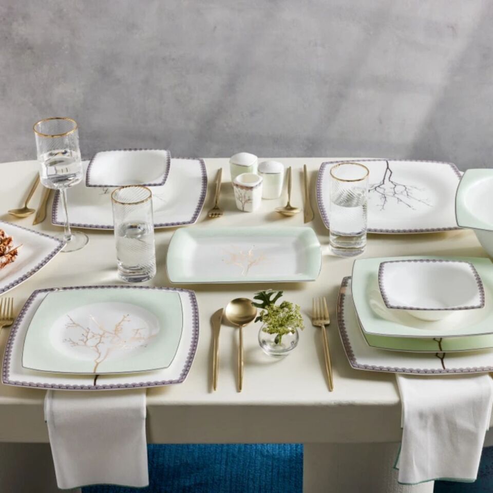 Karaca Fine Pearl Banyan 58 Parça 12 Kişilik Yemek Takımı