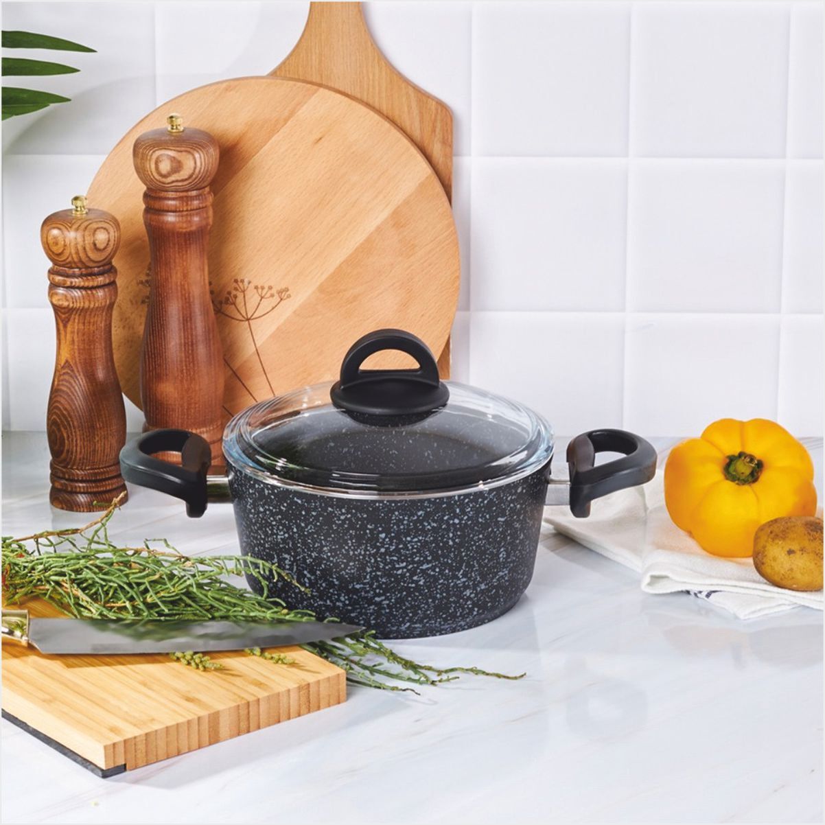 Karaca Dark Stone Bıo Granit 20 Cm Tencere