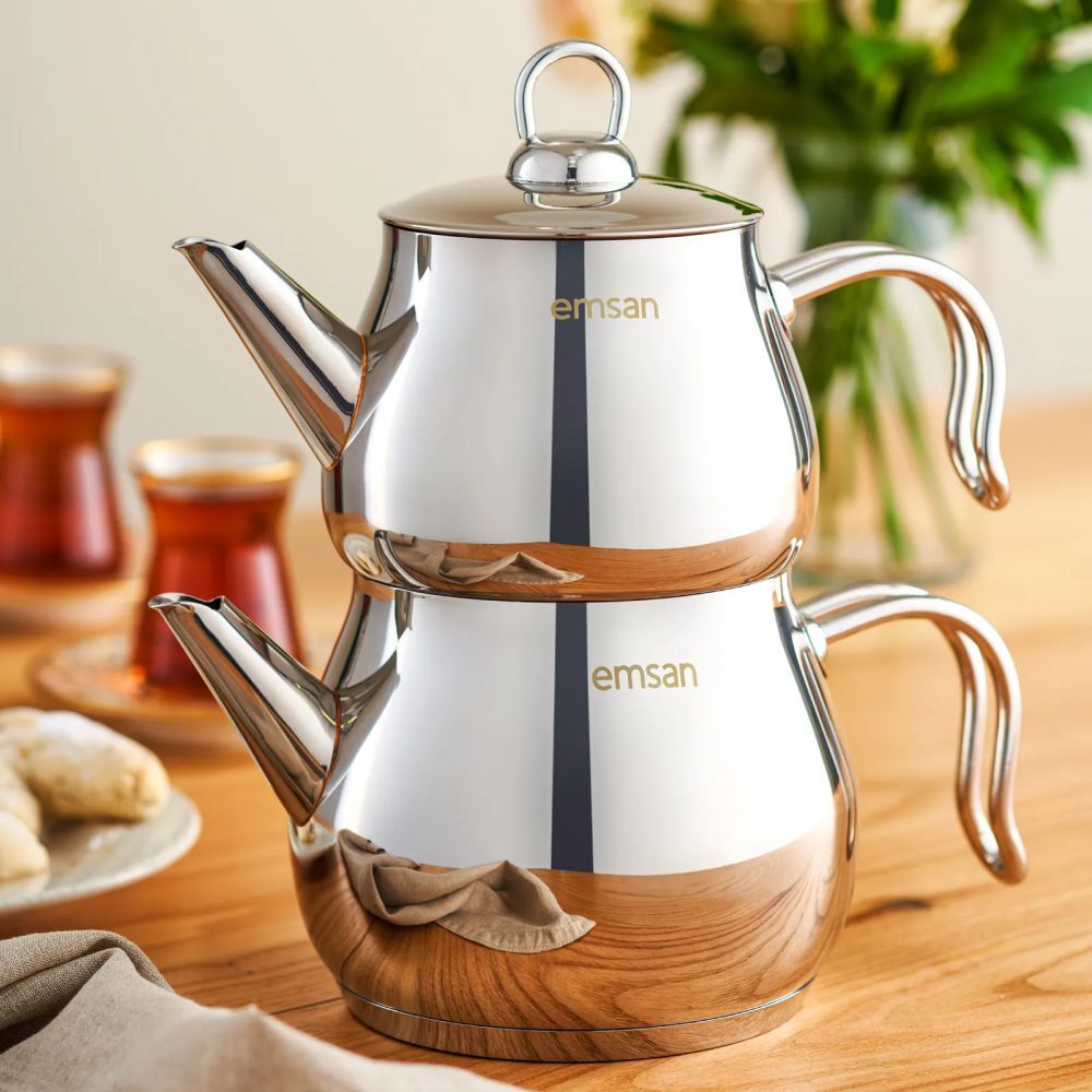Emsan Lina Midi Çaydanlık Takımı - Inox