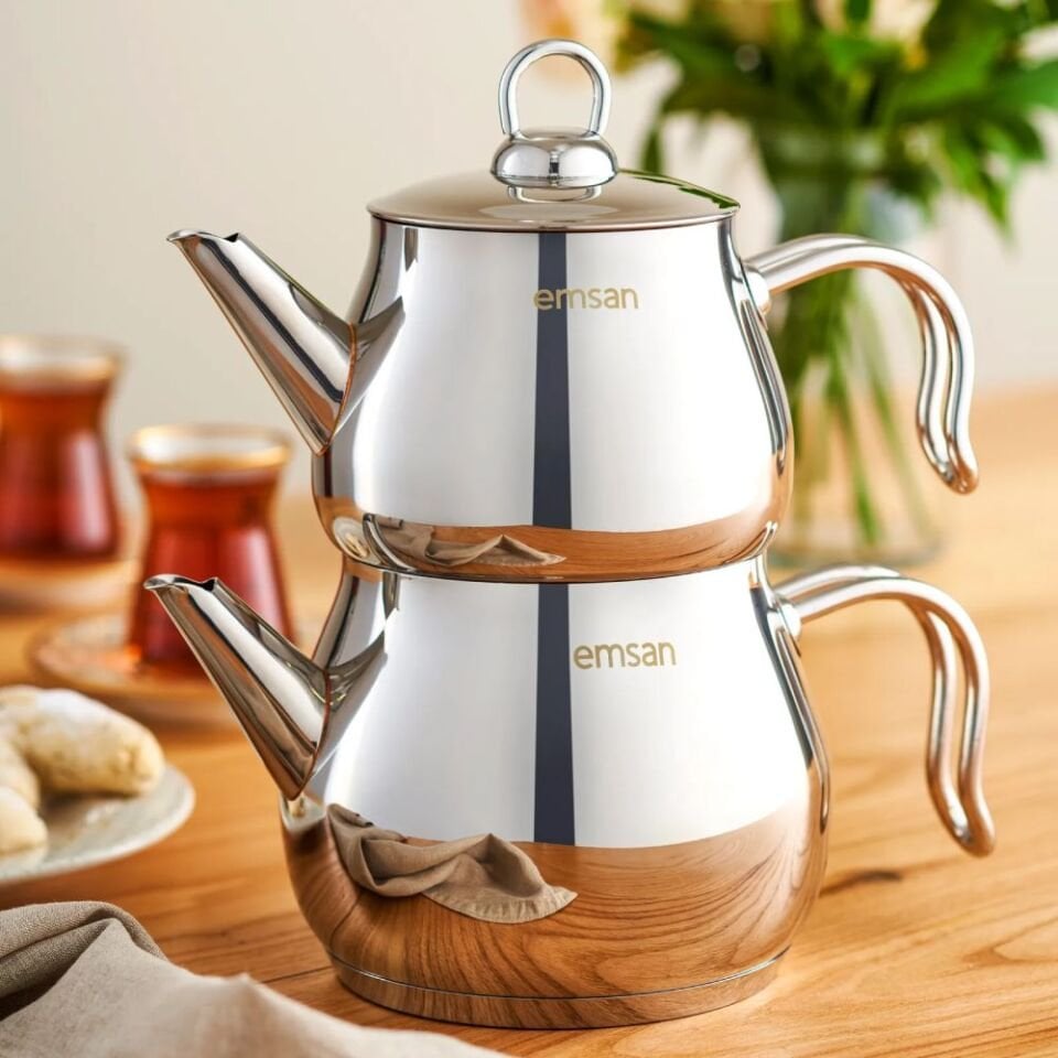Emsan Lina Midi Çaydanlık Takımı - Inox