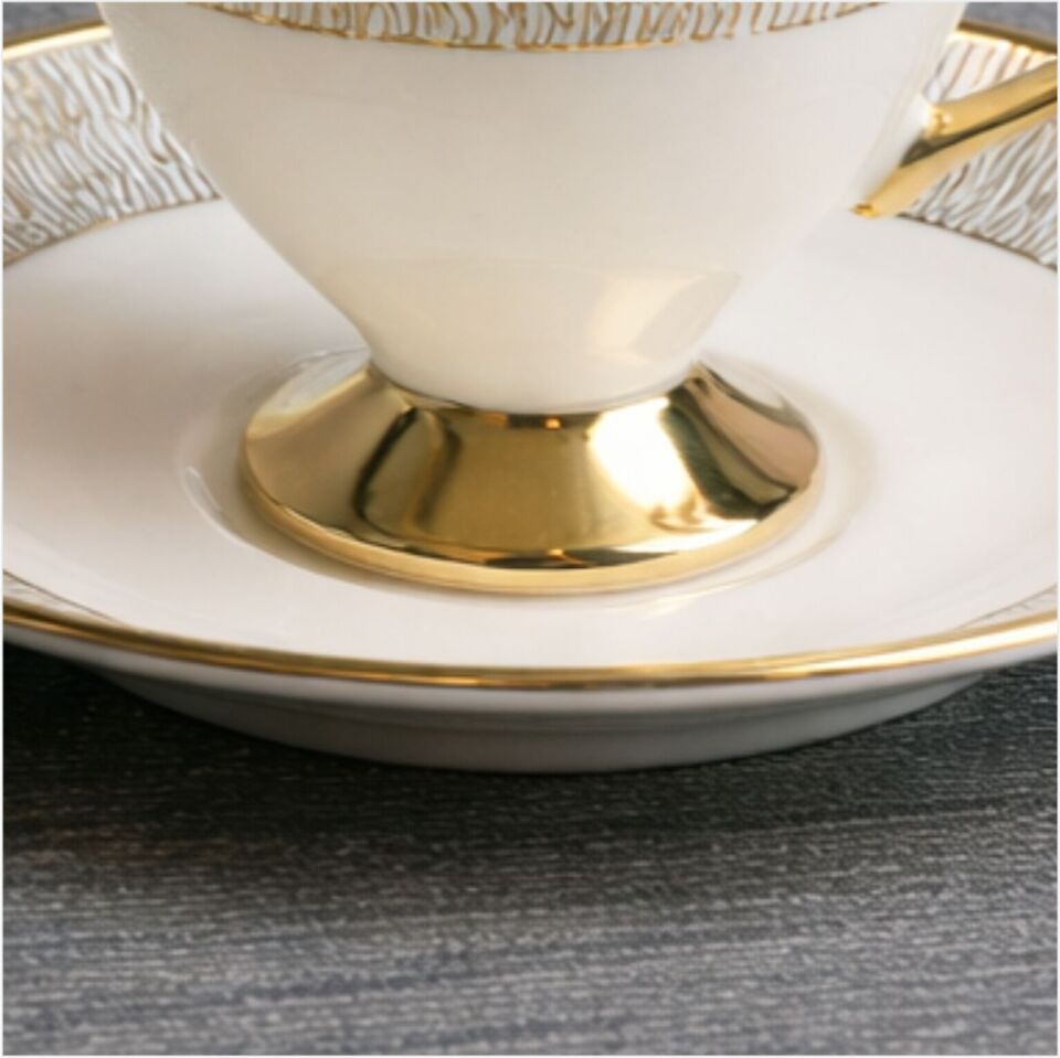 PAÇİ-KABARTMALI YALDIZLI 6LI KAHVE-P/POR-102202