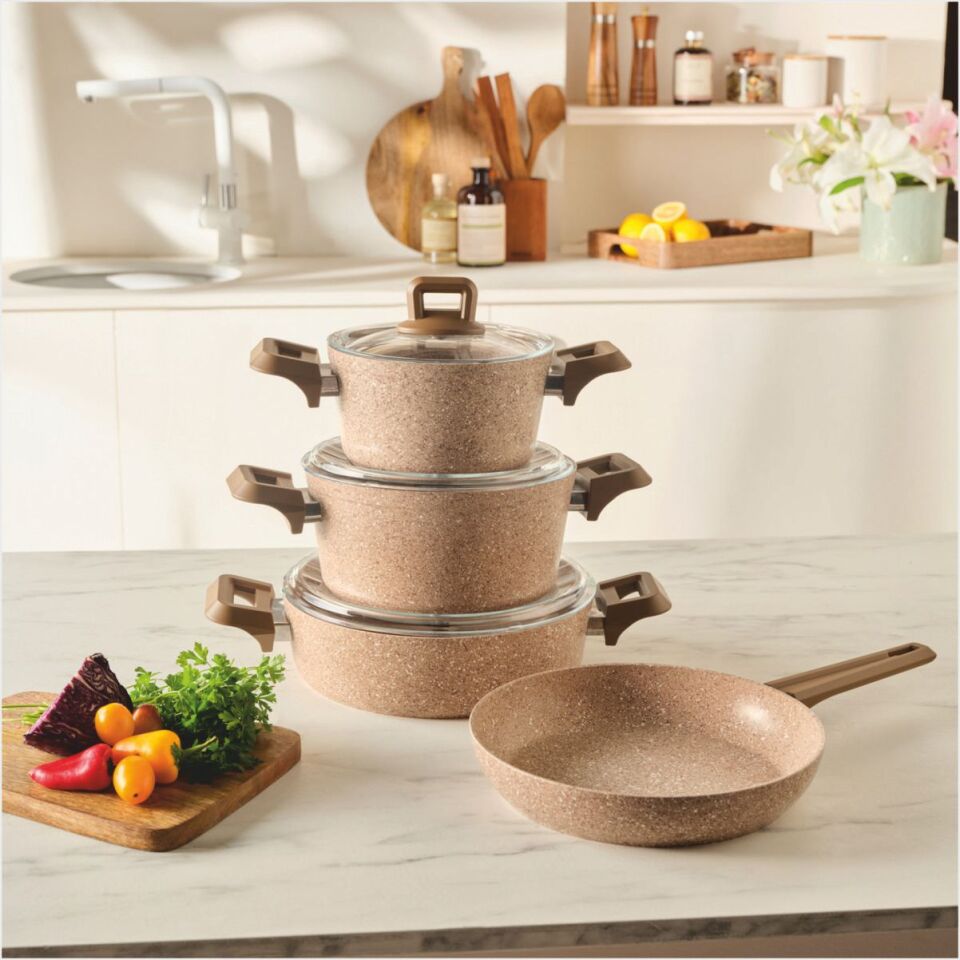 KARACA BİOGRANİT ALİCE 7 PARÇA TENCERE SETİ