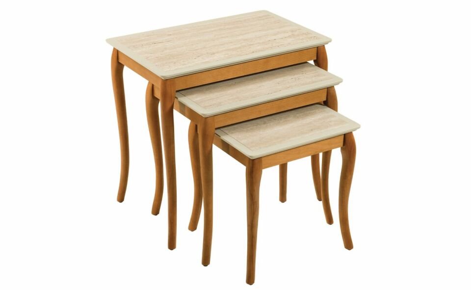 Pesaro Zıgon Sehpa Bej/Cevız